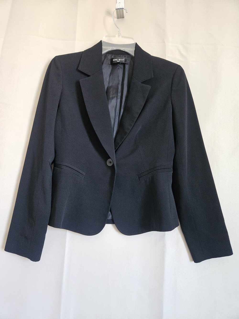 Nine West Black Single-Button Tailored Blazer Size2p